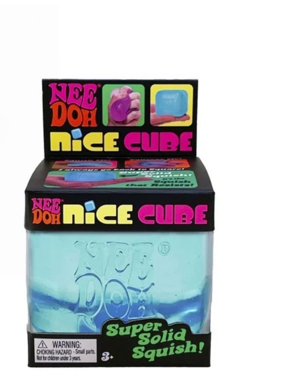 Nee Doh Nice Cube Super Solid Squish - Blue